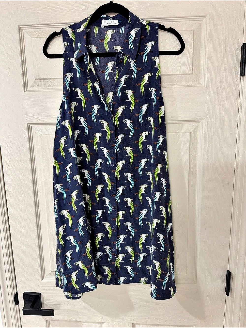 Equipment Silk Bird Print Tunic Size Medium Like New
